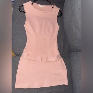 Zara Soft Pink Belted Mini Dress